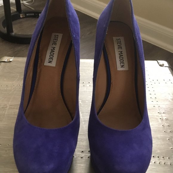 Steve Madden PAMMYY blue suede wedge 6.5 - Picture 6 of 14